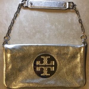 Tory Burch Silver Metallic 'Reva' Clutch